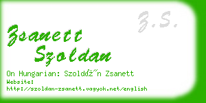 zsanett szoldan business card